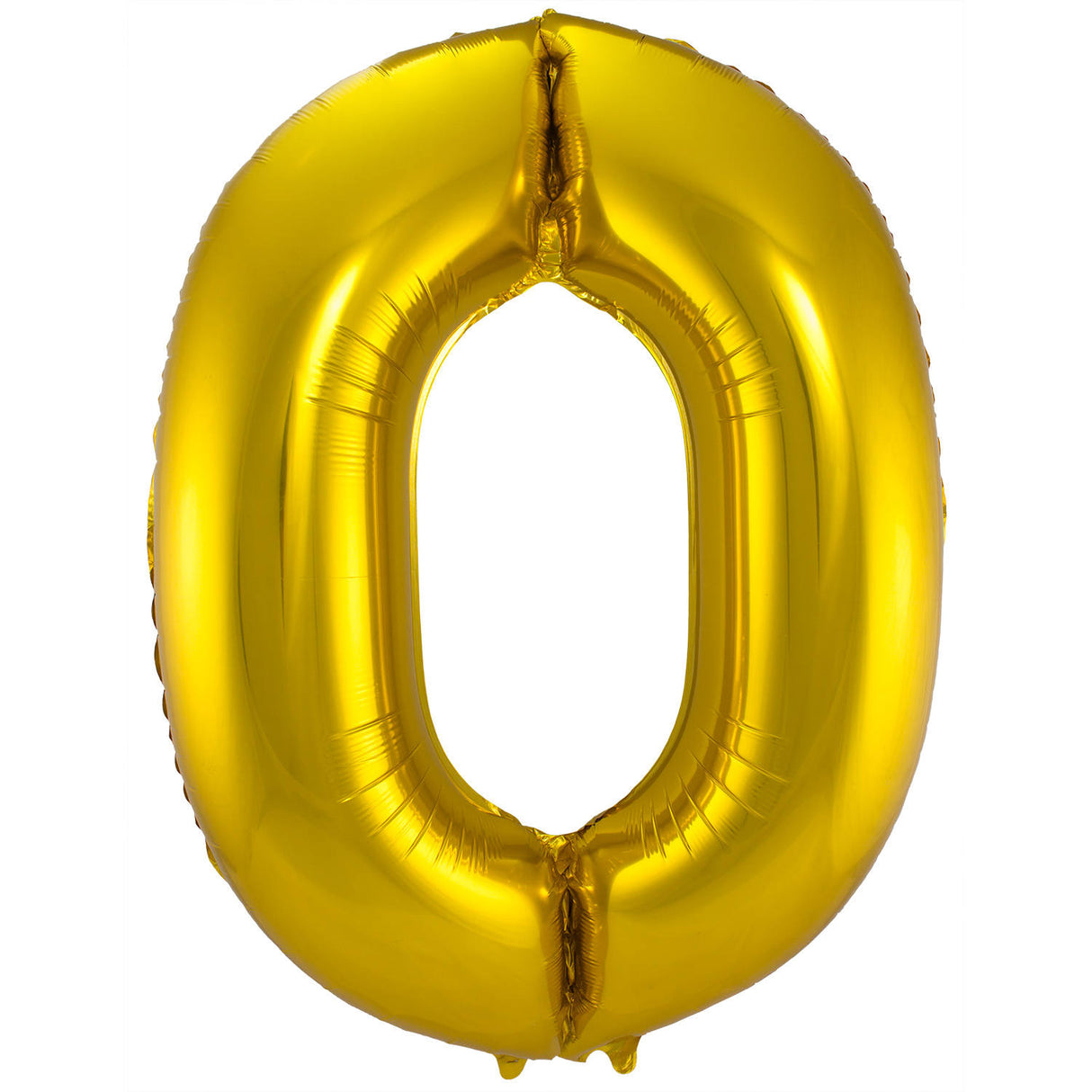 0 formad nummerfolieballong (guld, 86 cm)