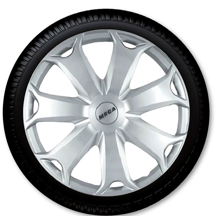 13" mega silverfärgat hjulkapselset