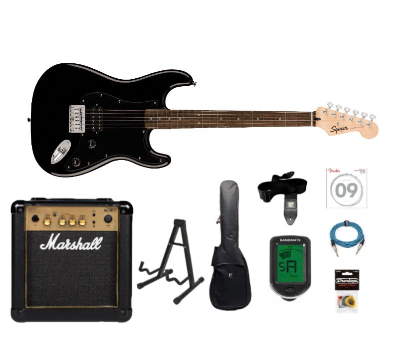 Fender Squier Sonic Stratocaster HT H elgitarr startpaket (Svart)