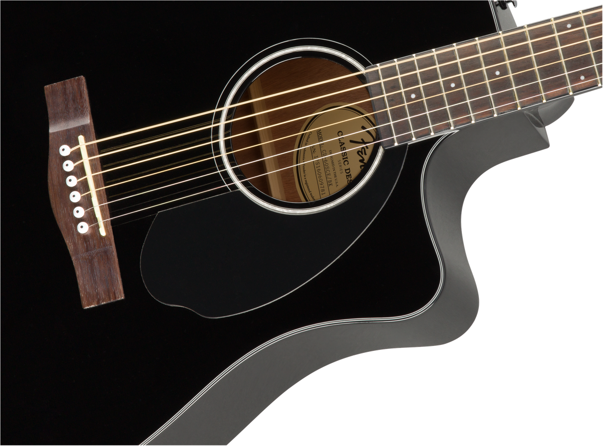 Fender CD-60SCE Dreadnought Western Guitar (svart)