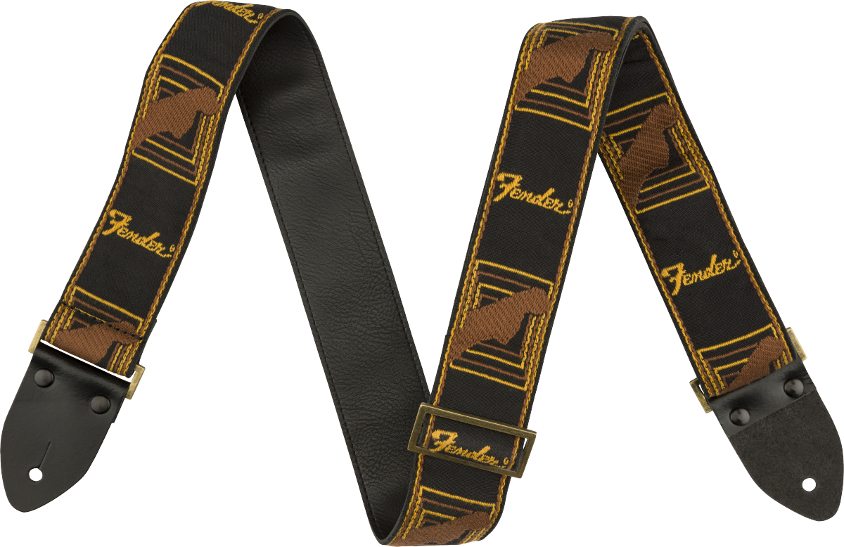 Fender Legacy Vintage Guitar Strap ( Black / Yellow /brun, 2")