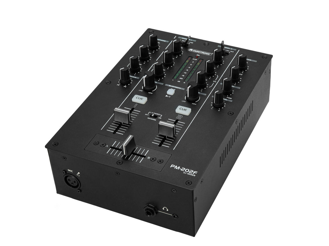 OMNITRONIC PM-202F 2-kanals DJ-mixer med Filter och Bluetooth