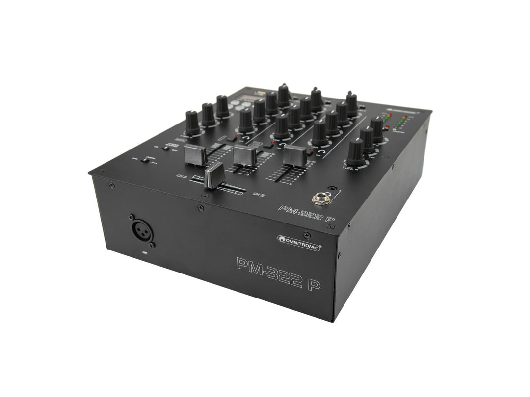 OMNITRONIC PM-322P 3-kanals DJ-mixer med Bluetooth & USB-spelare