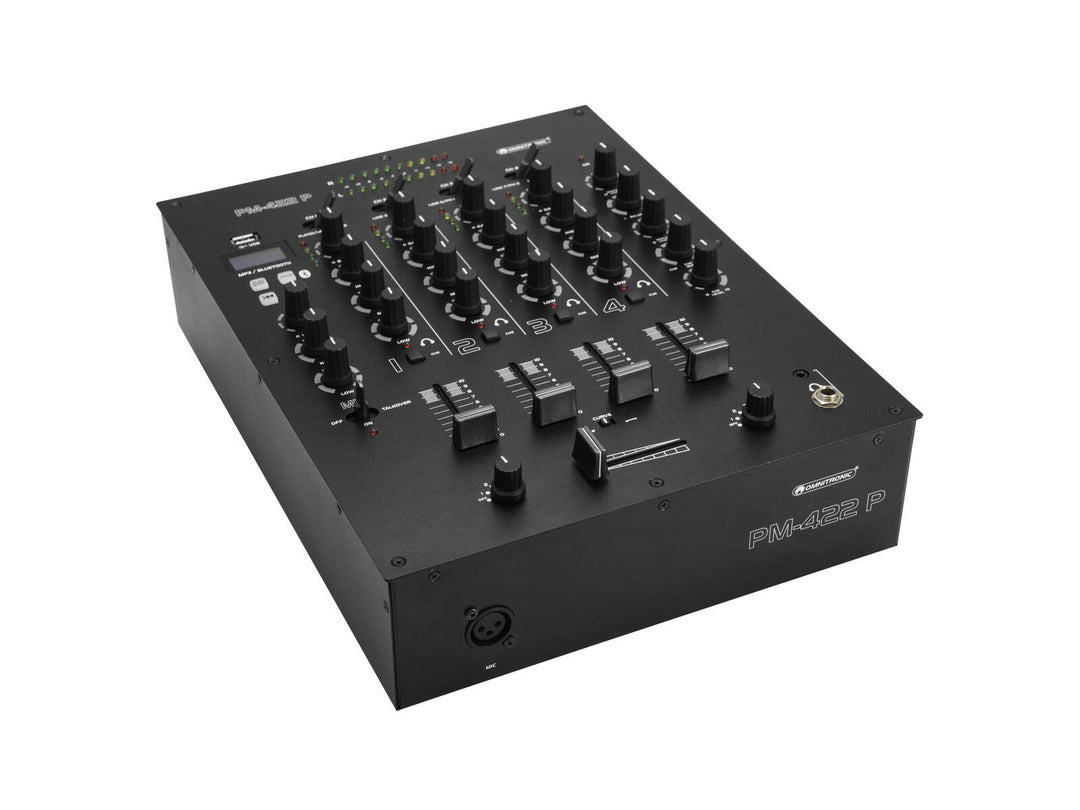 OMNITRONIC PM-422P 4-kanals DJ-mixer med Bluetooth & USB-spelare