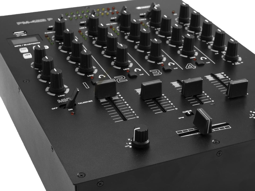 OMNITRONIC PM-422P 4-kanals DJ-mixer med Bluetooth & USB-spelare
