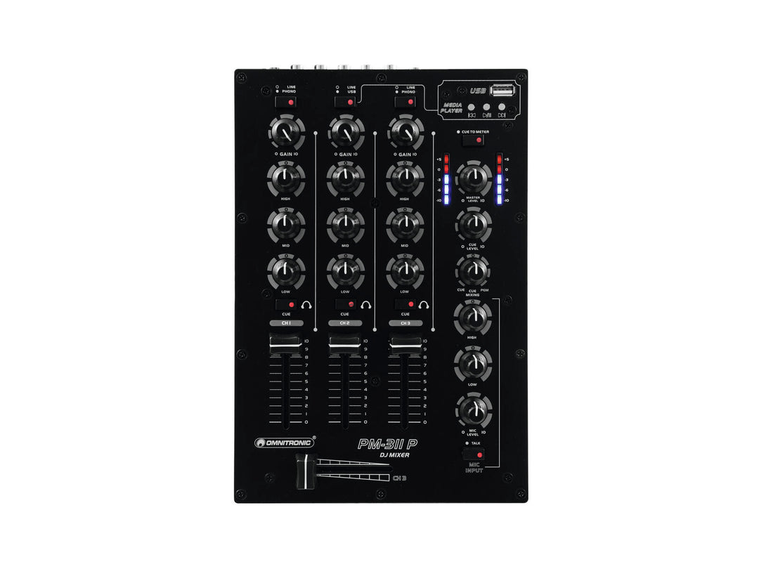 OMNITRONIC PM-311P DJ-mixer med spelare