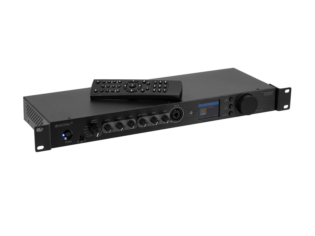 OMNITRONIC EP-220NET förförstärkare med internetradio, DAB+ och Bluetooth
