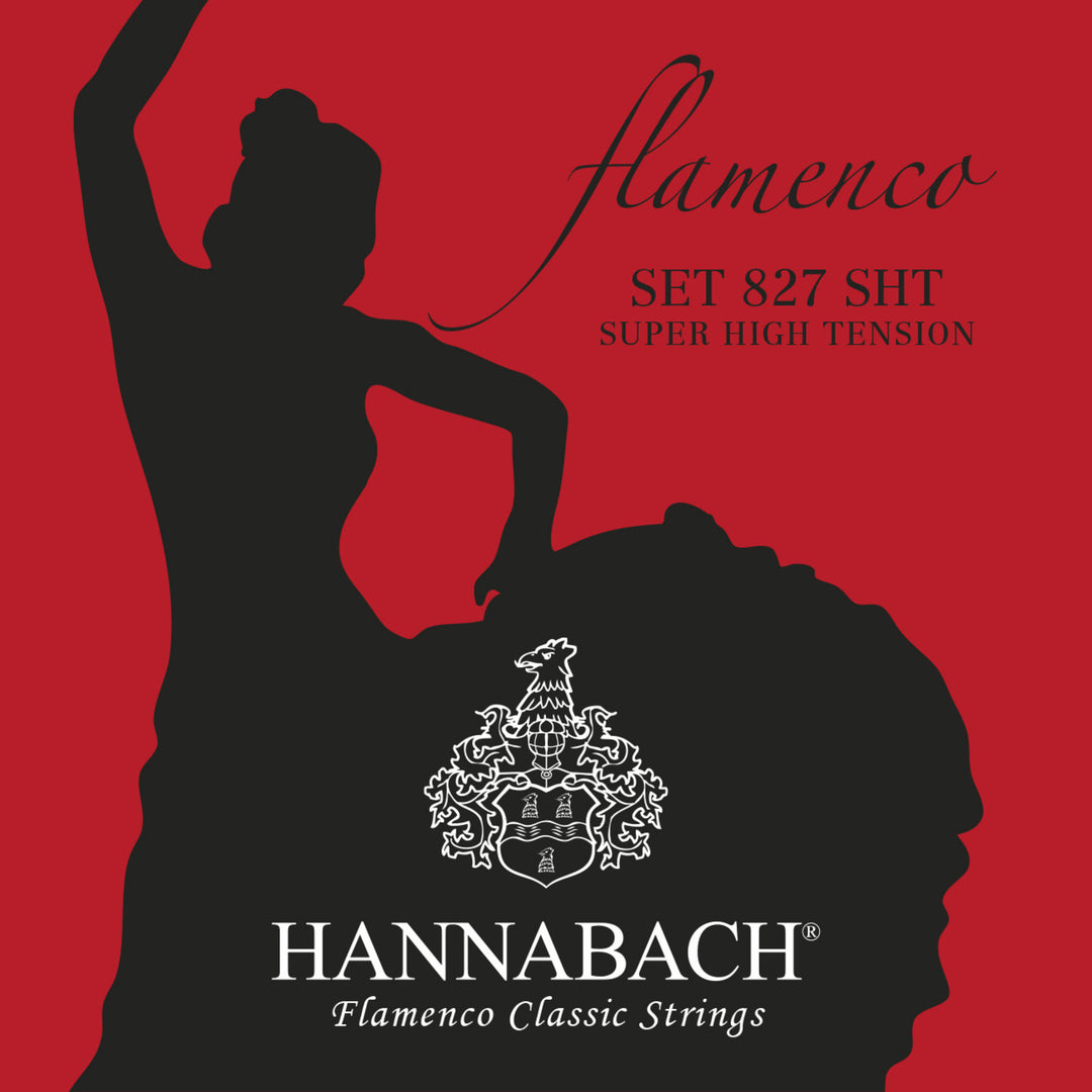 Hannabach strängar för klassisk Gitarrer Serie 827 Superhög spänning Flamenco - Set superhög (827SHT)