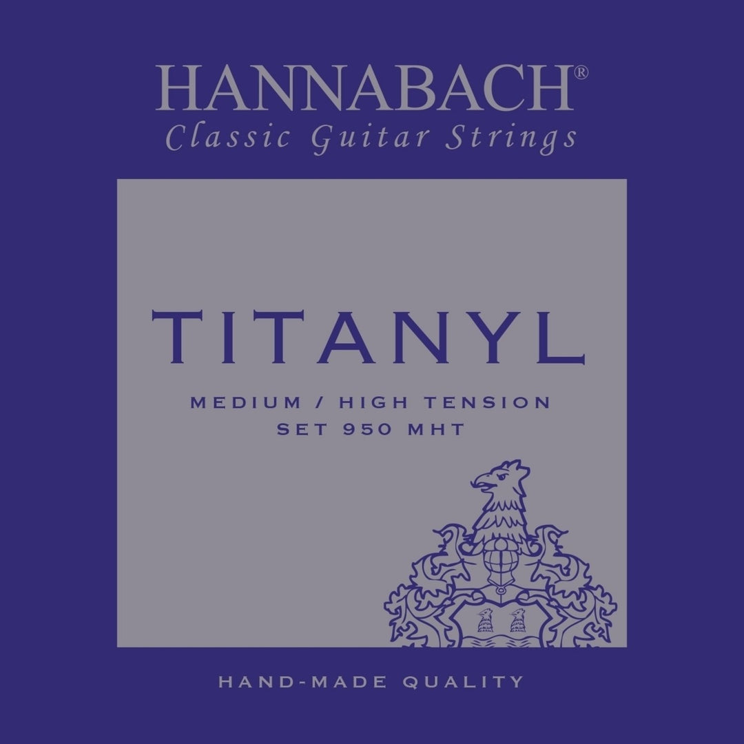 Hannabach-strängar för klassisk gitarr Serie 950 Medium/Hög spänning Titanyl – Set medium-hög (950MHT)
