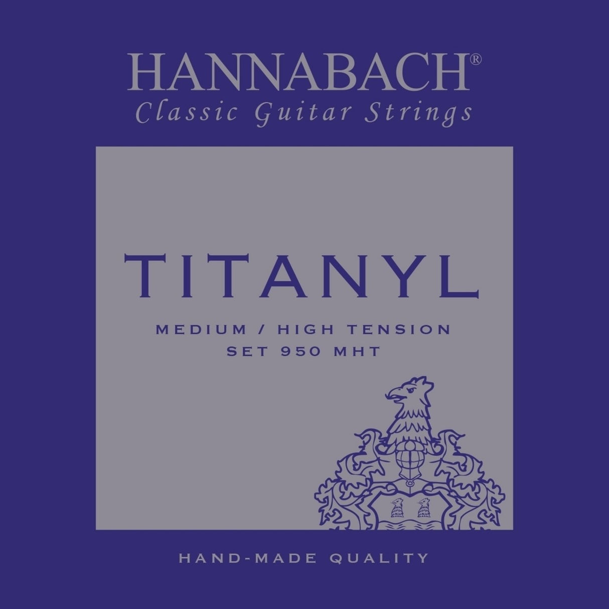 Hannabach-strängar för klassisk gitarr Serie 950 Medium/Hög spänning Titanyl – Set medium-hög (950MHT)