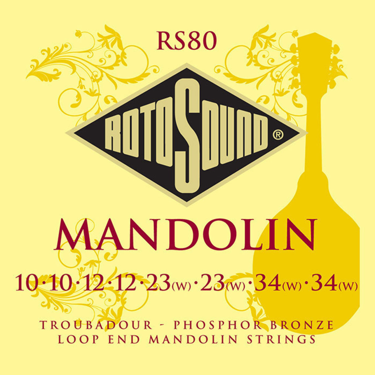 Rotosound strängar för mandolin Troubadour - set Mandolin 11-40 (RS80)
