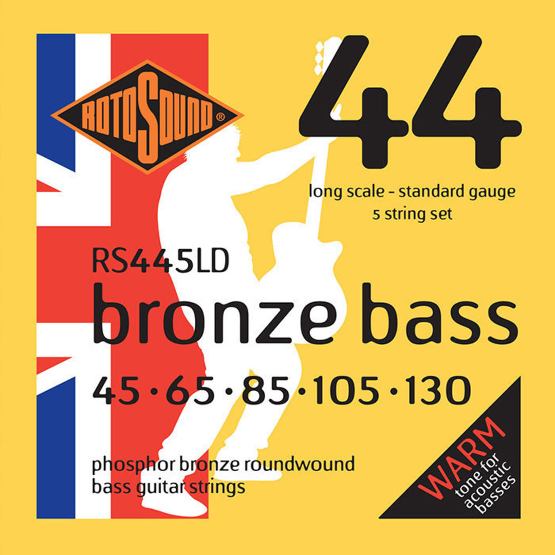 Rotosound strängar för akustisk bas Bronze Bass 44 - set 5-strängad Standard 45-130 (RS445LD)