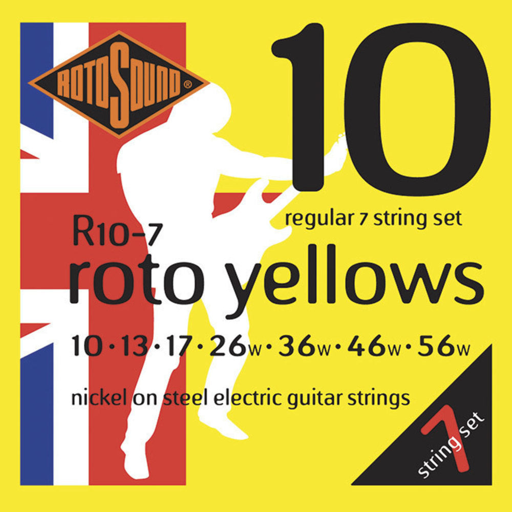 Rotosound Roto Yellows R10-7 strängar till 7-strängad elgitarr 10-56