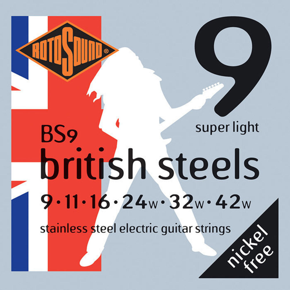 Rotosound British Steels BS9 elgitarrsträngar 9-42