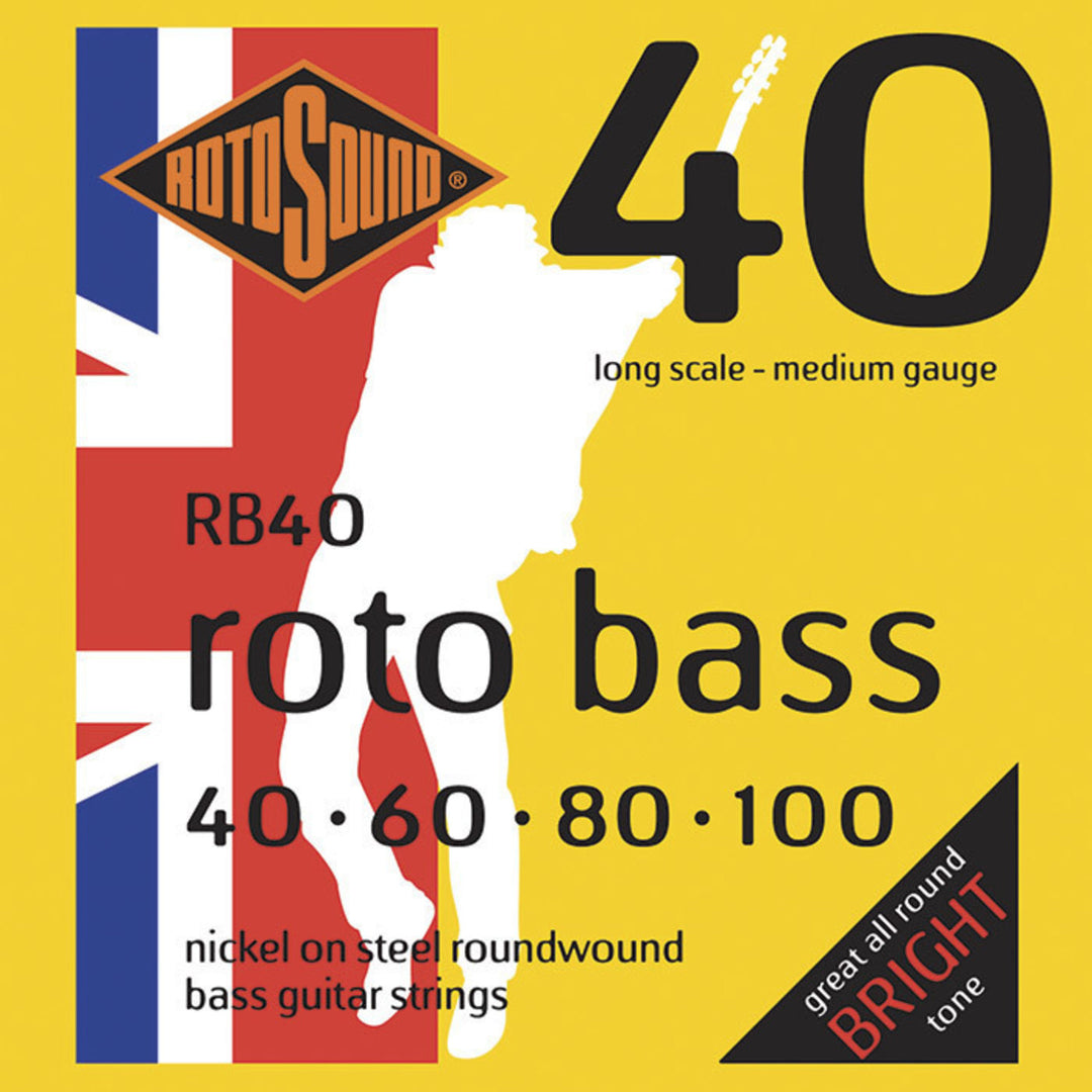 Rotosound E-bass-strängar Roto Bass - set 4-strängad Nickel Medium 40-100 (RB40)