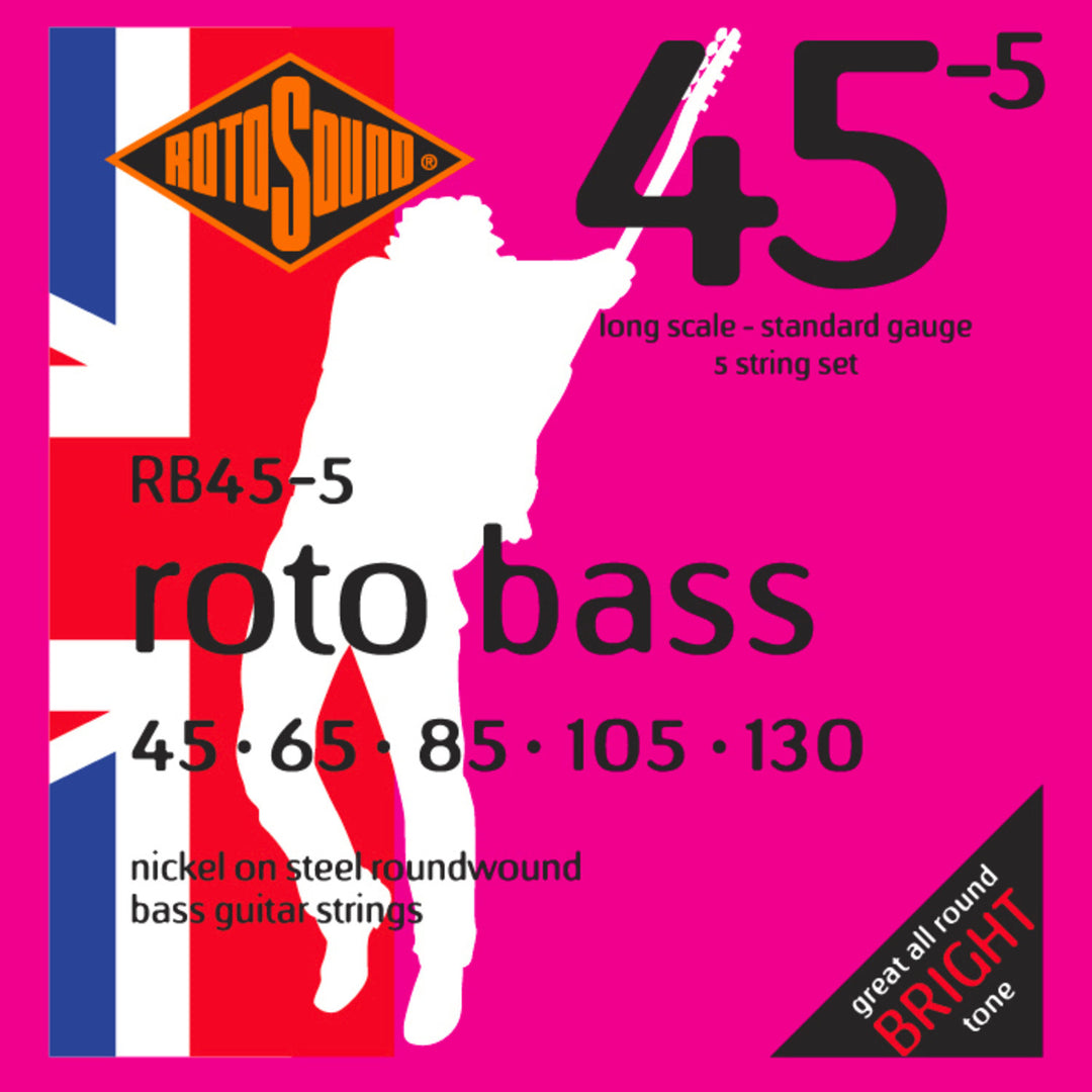 Rotosound E-Bass strängar Roto Bass - set 5-strängat Nickel Standard 45-130 (RB45-5)