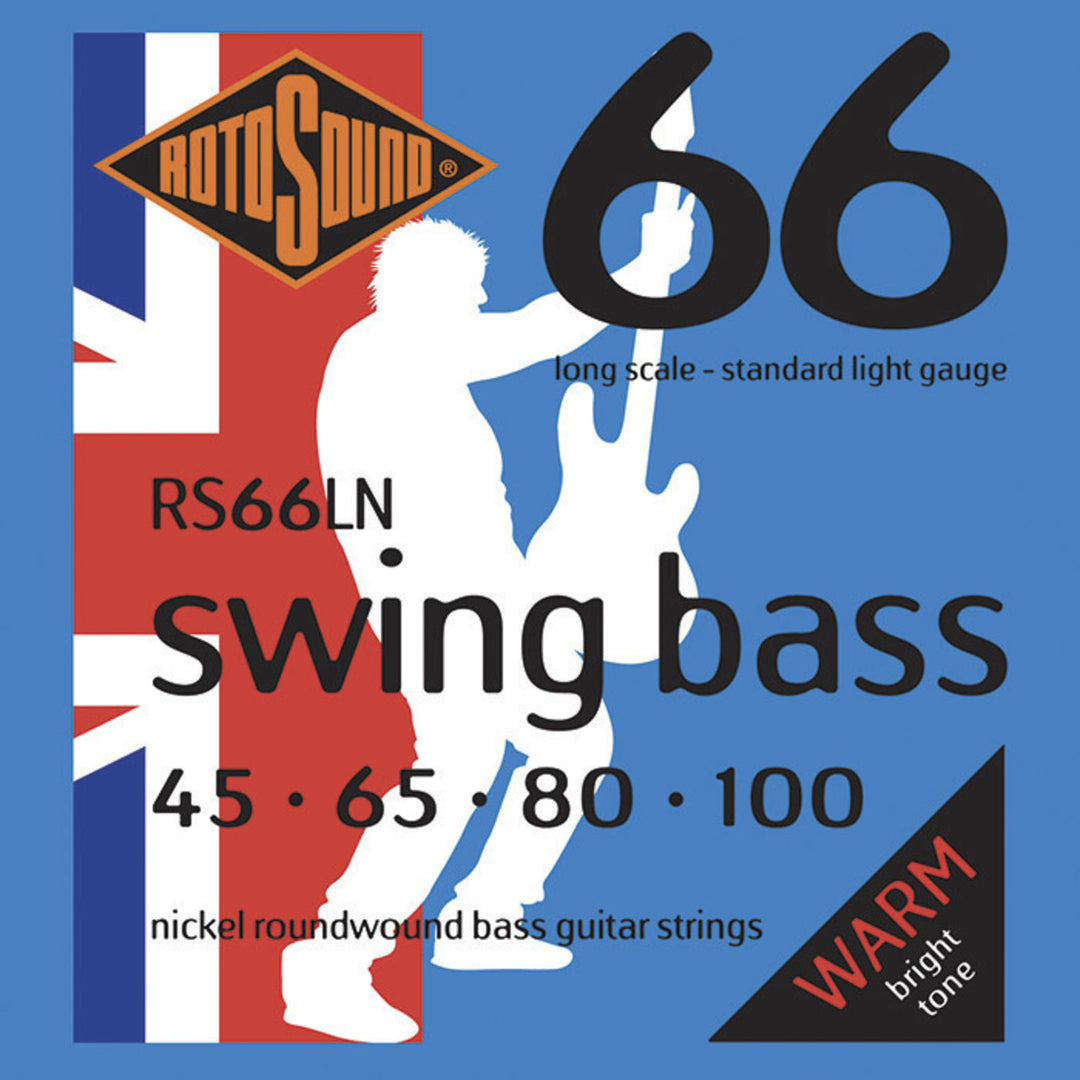 Rotosound elbassträngar Swing Bass 66 - set för 4-strängad Nickel Standard Light 45-100 (RS66LN)