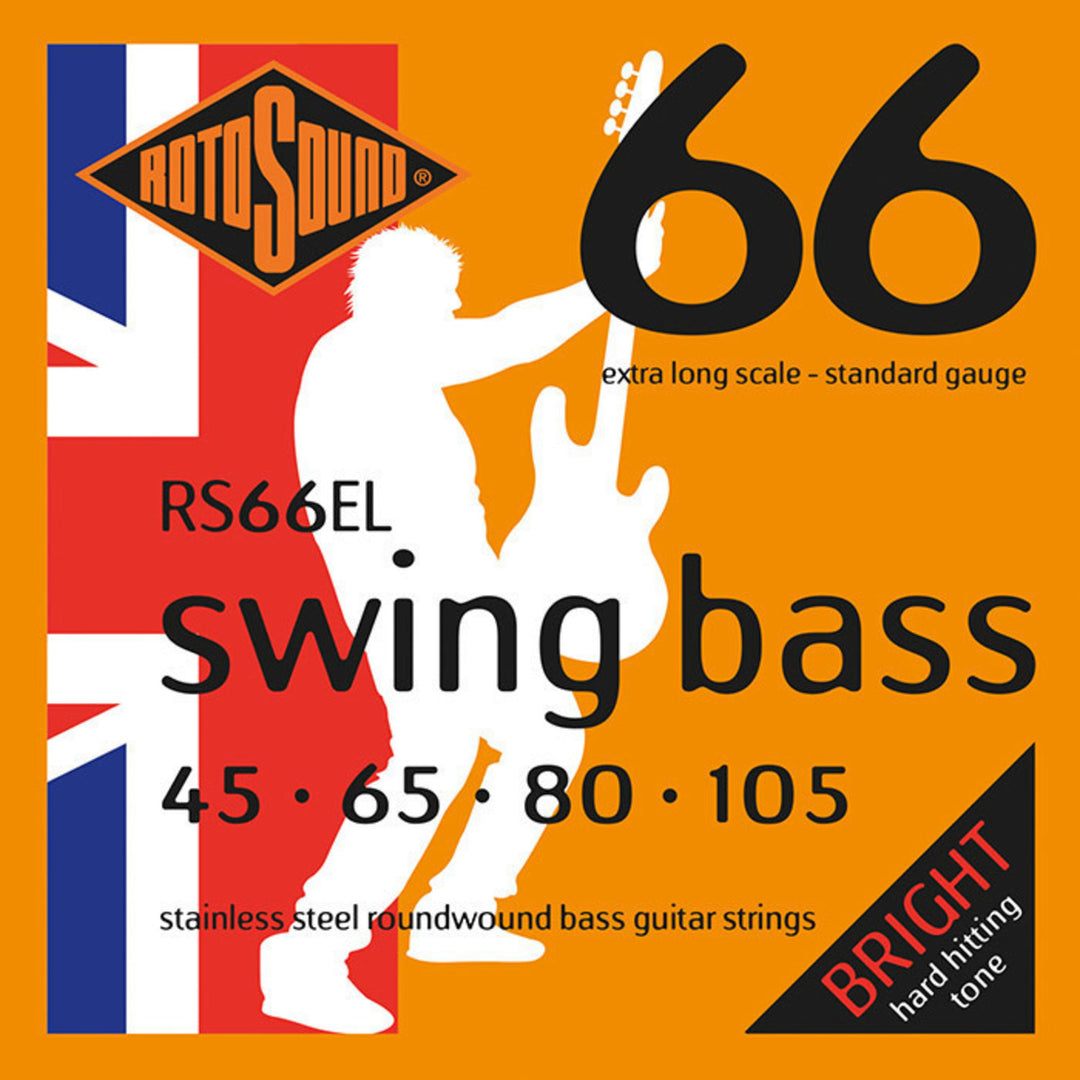 Rotosound elbassträngar Swing Bass 66 - set för 4-strängad extra lång Custom 45-105 (RS66EL)