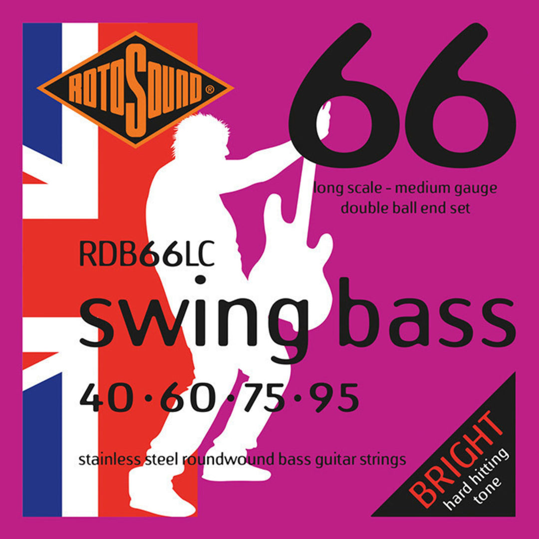 Rotosound E-bassträngar Swing Bass 66 Double Ball End - set 4-str. Medium 40-95 Double Ball (RDB66LC)