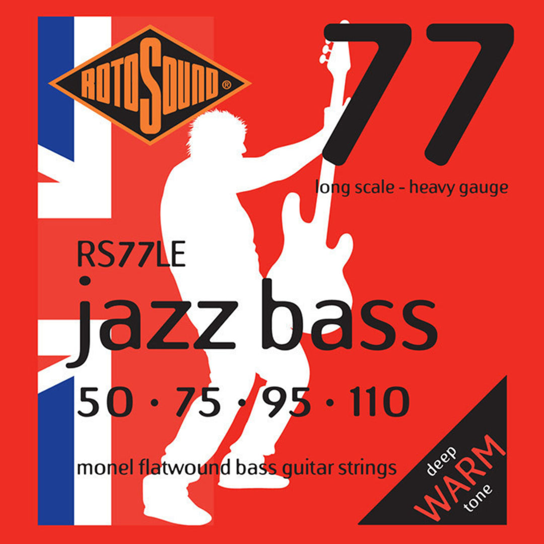 Rotosound Jazz Bass-strängar Jazz Bass 77 - set 4-strängat Flatwound Heavy 50-110 (RS77LE)
