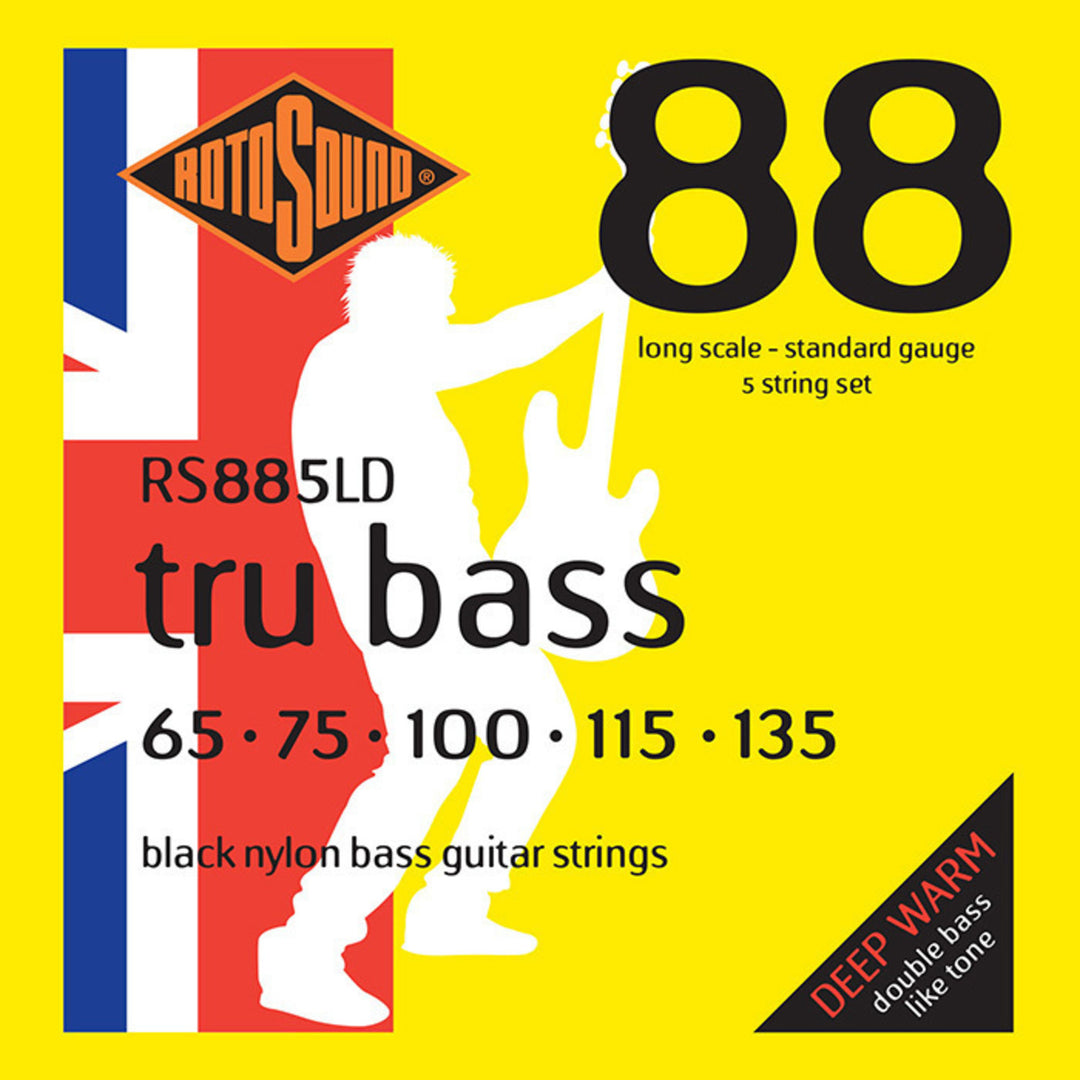 Rotosound Elbassträngar Tru Bass 88 - Set 5-strängad Long 65-135; Long scale: scale length (34"/860mm) - till medium (32"/810mm) (RS885LD)