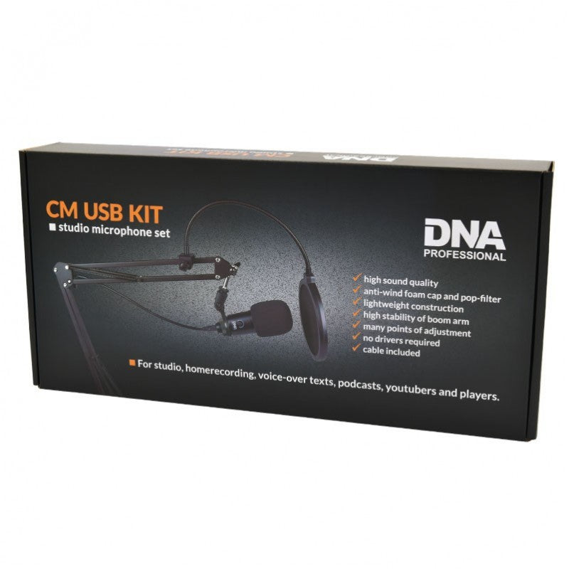DNA CM USB KIT Kondensator USB Mikrofon med Boom Arm og Popfilter
