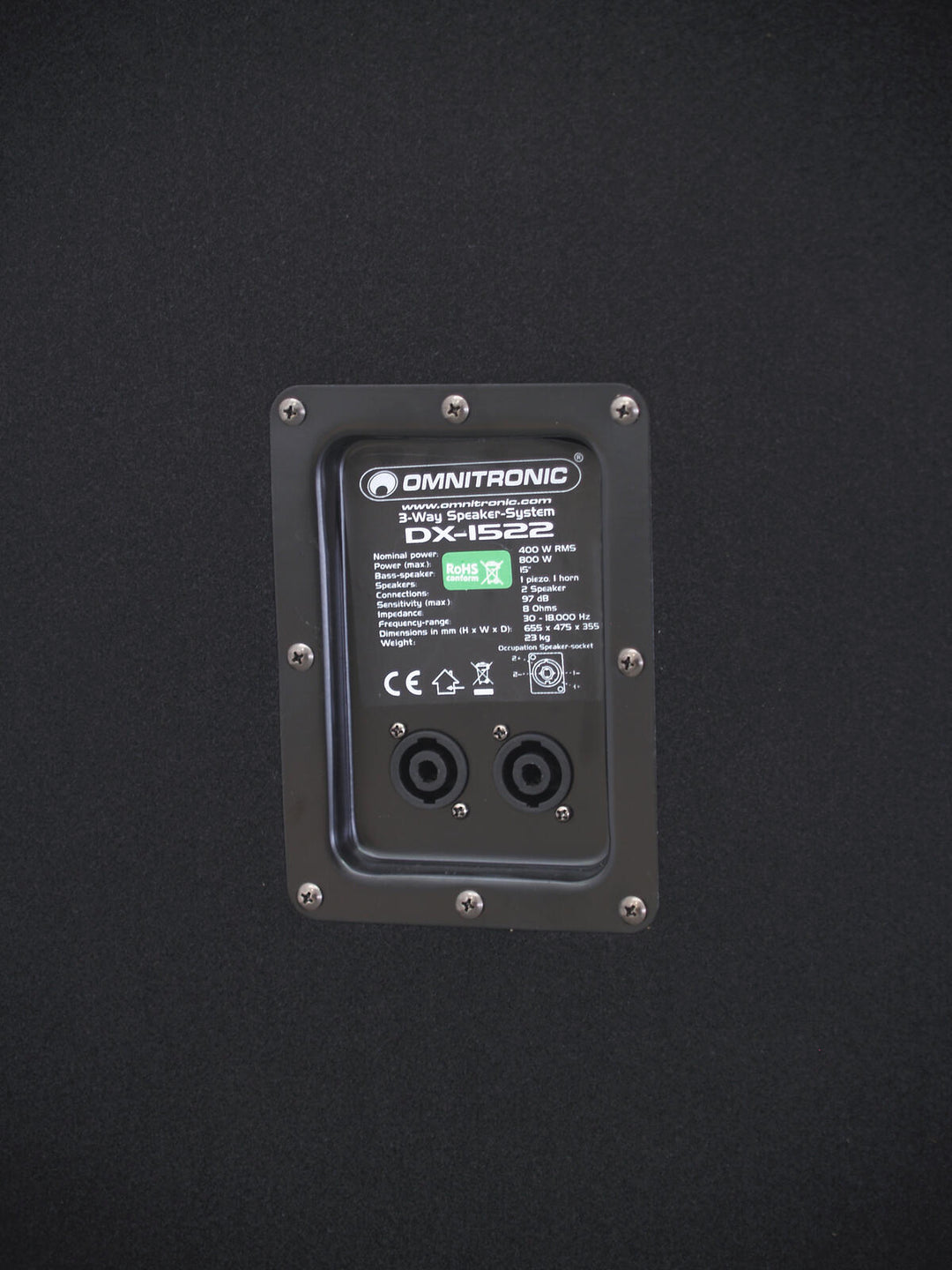 OMNITRONIC DX-1522 3-vägs Högtalare 800 W