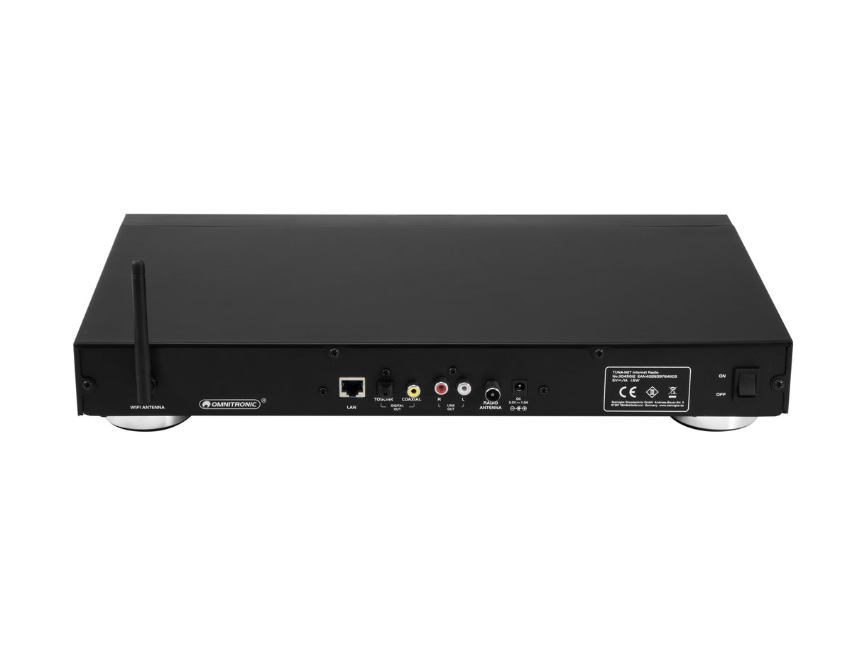 Omnitronic TUNA-NET Internetradio Mediaspelare med DAB+ och Bluetooth
