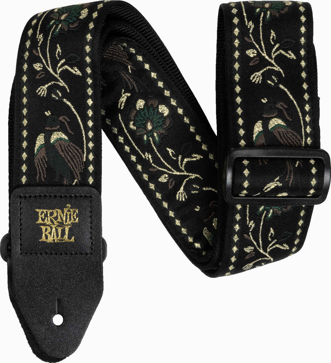 Ernie Ball 5372 svart Behaglig fasan-rem