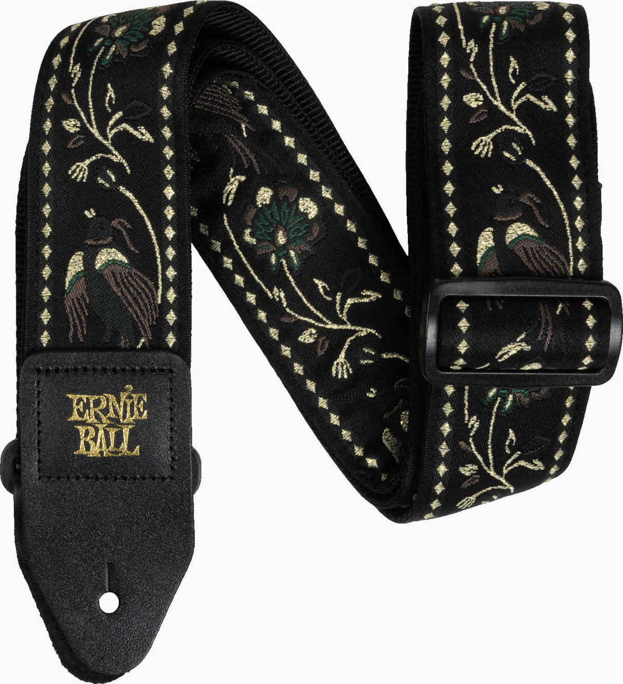 Ernie Ball 5372 svart Behaglig fasan-rem