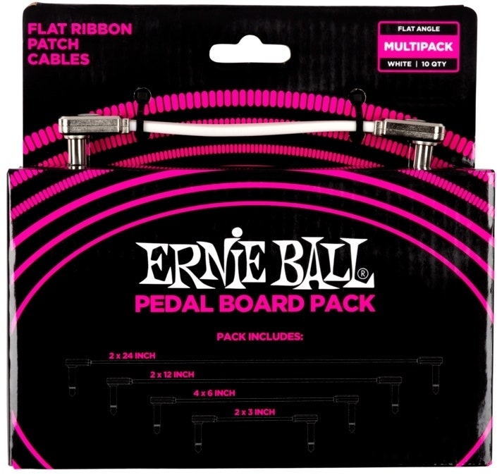 Ernie Ball EB-6387, platt patchkabel Vit, Multipack