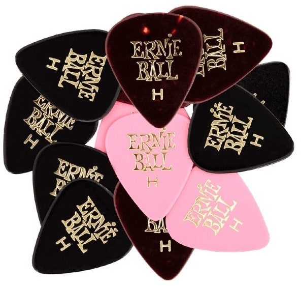 Ernie Ball EB-9180 Cellulose-plektrum Extra tjocka, mixade, 12 pk