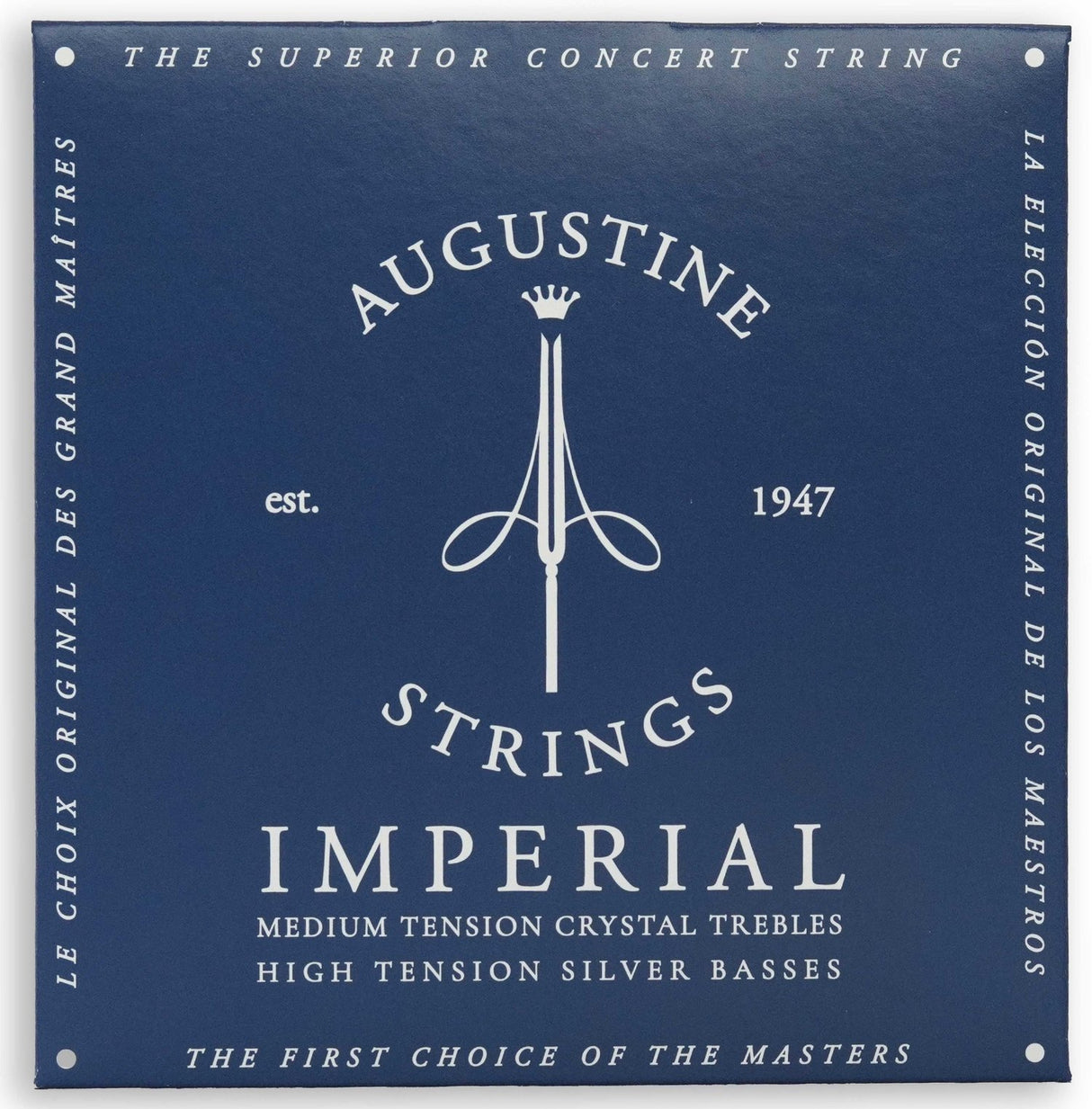 Augustine strängar för klassisk gitarr Imperial Crystal Nylon medium - Set Imperial Blue (medium/high)
