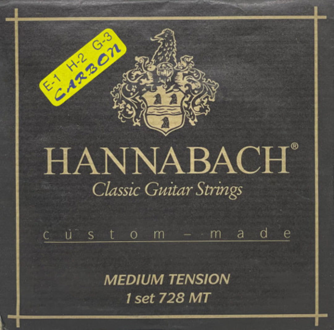 Hannabach Strängar för klassisk gitarr Series 728 Custom Made Carbon - Set med carbon-diskant (728MTC)