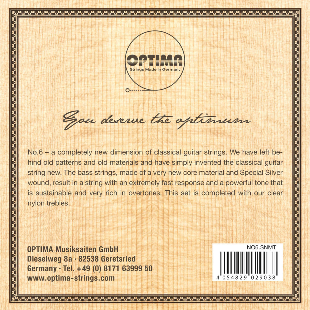 Optima Strängar för klassisk gitarr No. 6 Special Silver - Set Nylon medium (NO6.SNMT)
