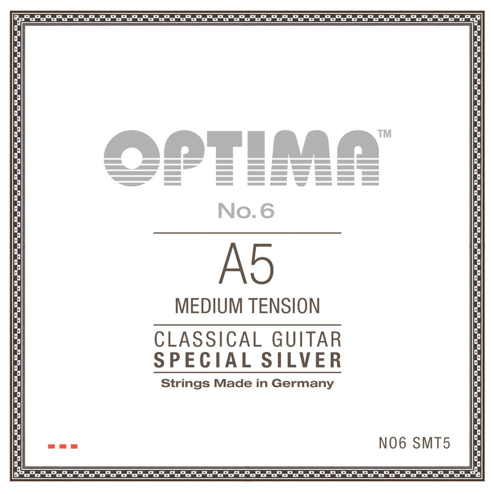 Optima No. 6 A5 klassisk gitarrsträng, försilvrad, medium tension