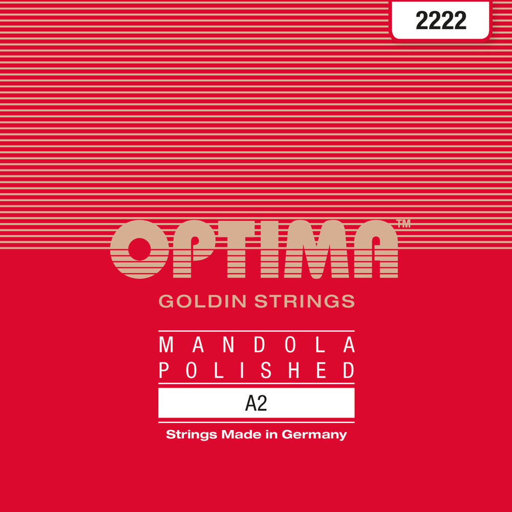 Optima 2222 mandolasträng A .028w, Goldin tombak (par)