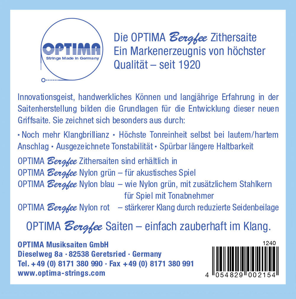 Optima Bergfee 1240 greppbrädesträng a´ för cittra, München, Normal