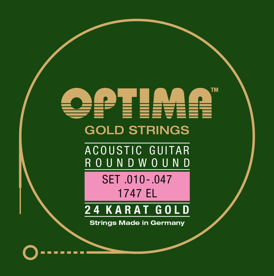 Optima strängar för akustisk Gitarrer Gold strings - Set (1747EL)