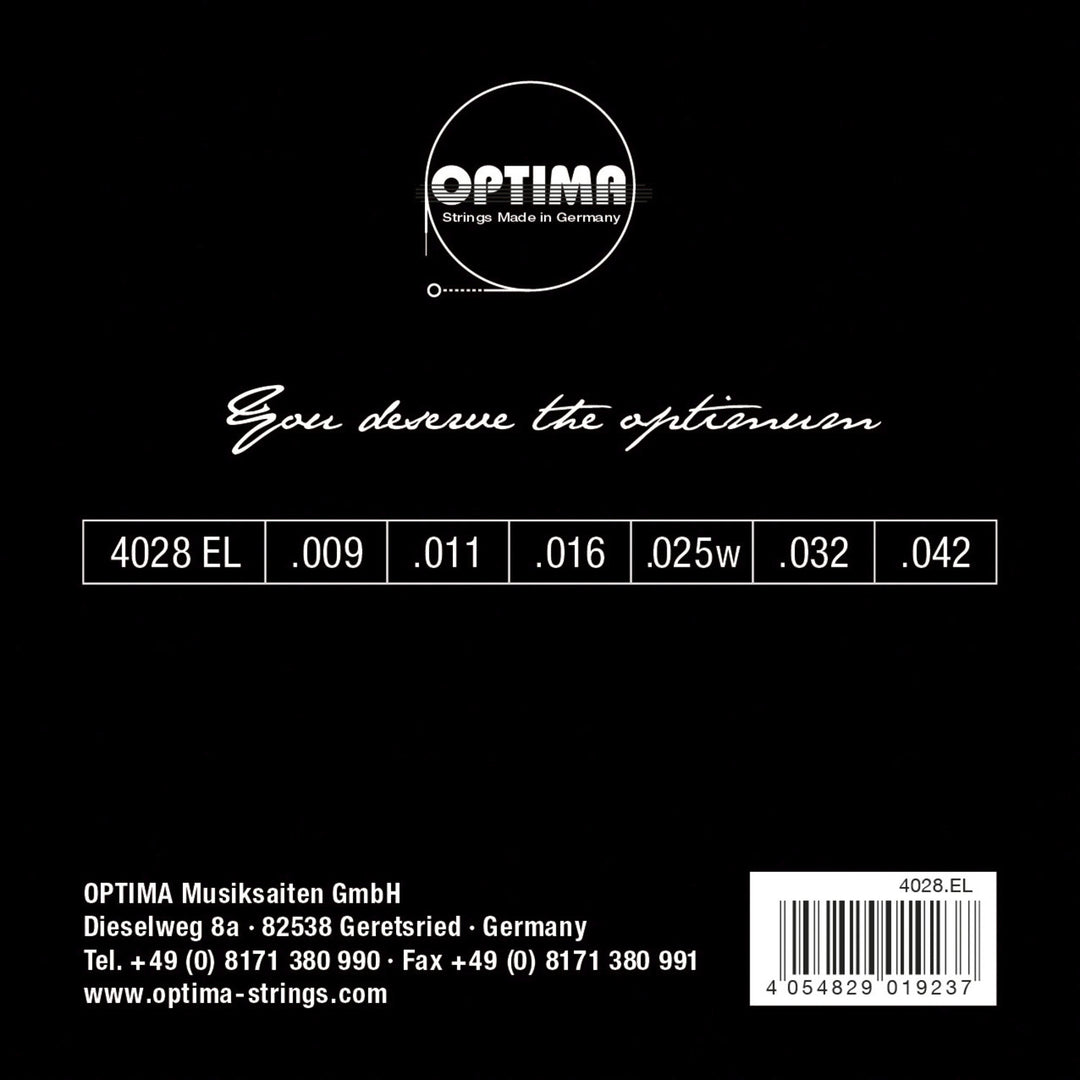 Optima-strängar för elgitarr kromsträngar round wound – set (4028EL)