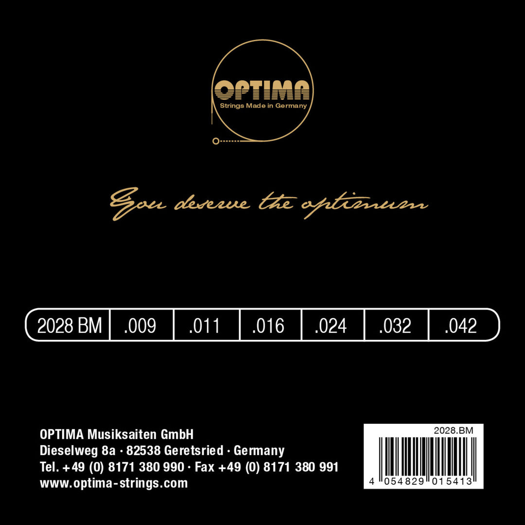 Optima strängar för elgitarr Gold strings rundlindade - set (2028BM)