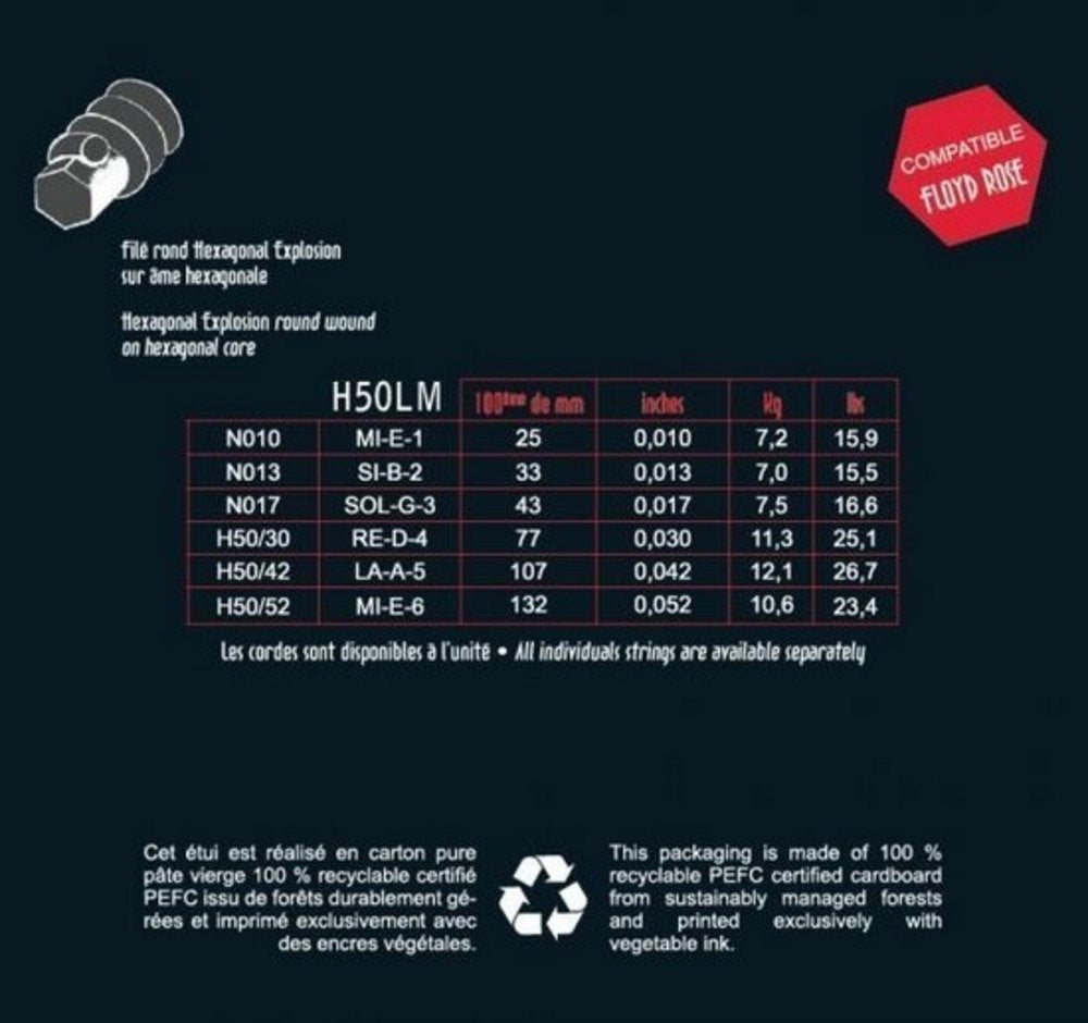 Savarez H50LM Hexagonal Explosion, medium light .010 till .052
