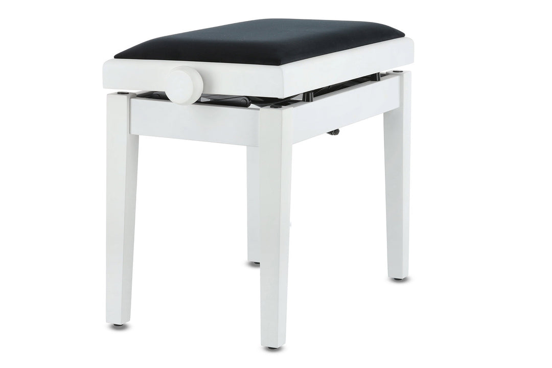 GEWA pianobänk Deluxe Autolift - vit matt
