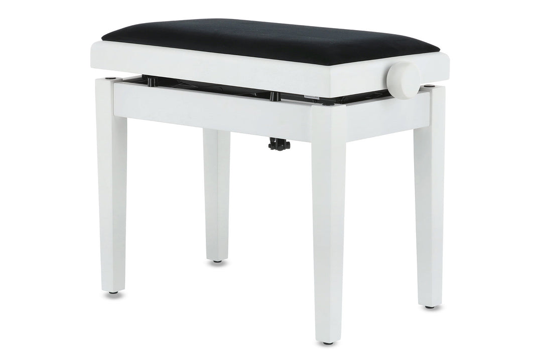 GEWA pianobänk Deluxe Autolift - vit matt