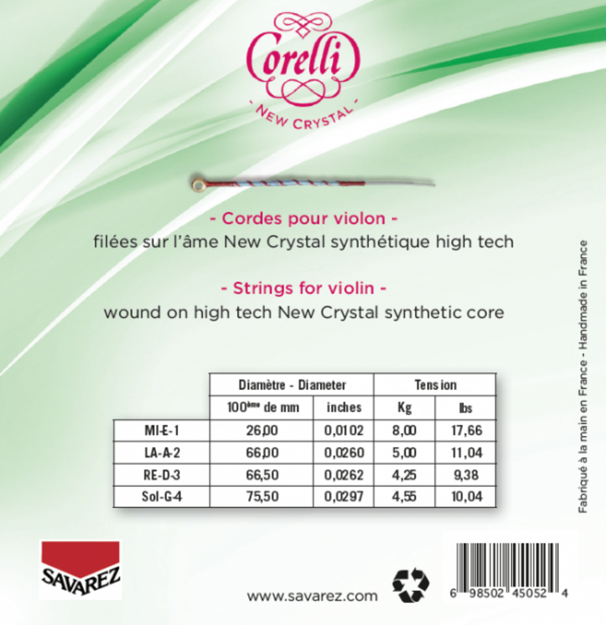 Corelli Fiolersträngar New Crystal - Medium-light (700MLB)