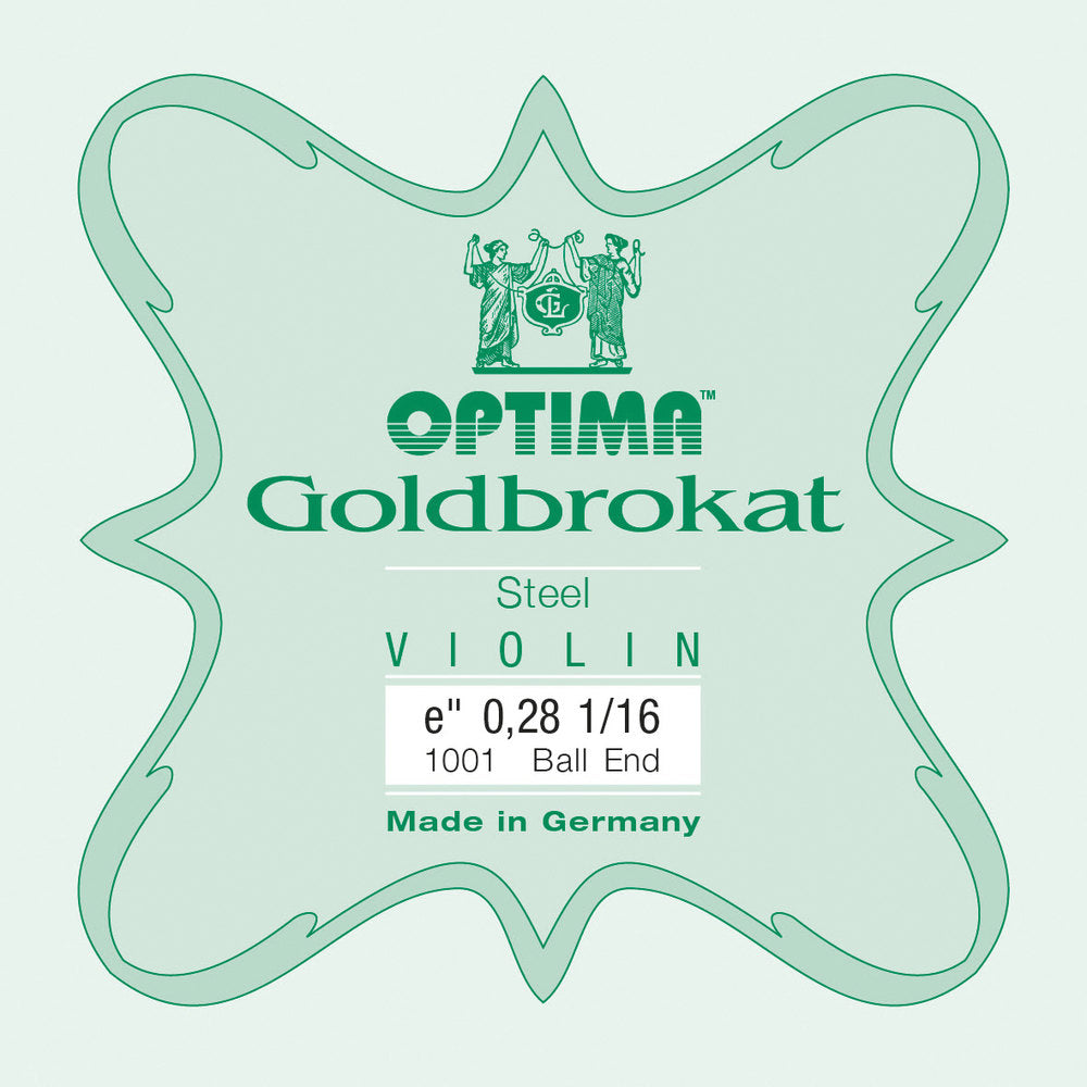 Optima Goldbrokat E-sträng 1/16-fioler, 0,28 mm, ögla