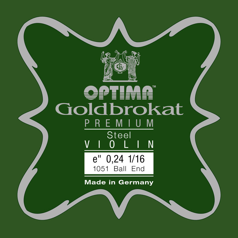 Optima Goldbrokat Premium E-sträng 1/16-fioler, 0,24 mm, kula