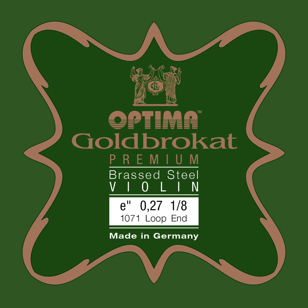 Optima Goldbrokat Premium Brassed E-sträng till 1/8-fioler, 0,27 mm, ögla