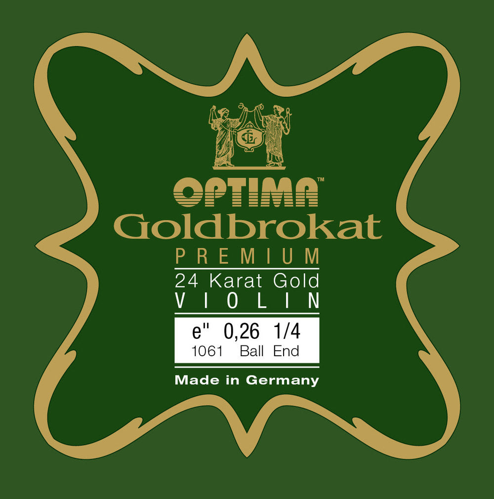 Optima Goldbrokat 24K Gold E-sträng 1/4-fiol, 0,26 mm, kula