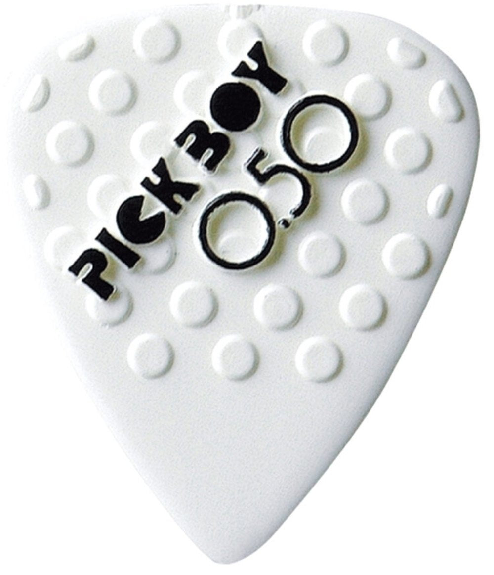 Pick Boy Ceramic Power plektrum 0,50 mm, vita med knoppar, 12 st.